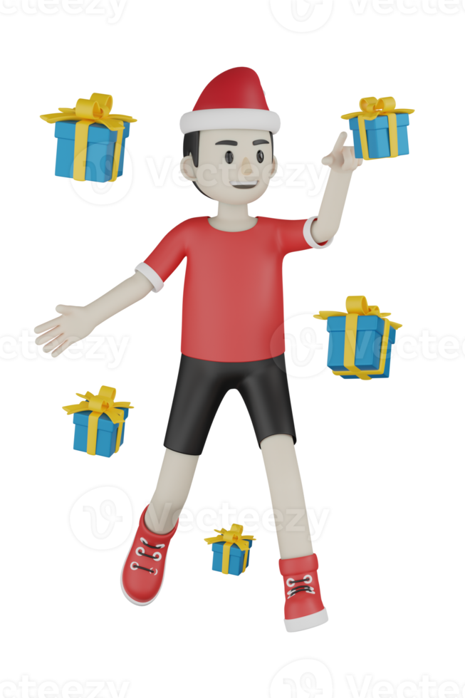 3d Isolated Men at Christmas png