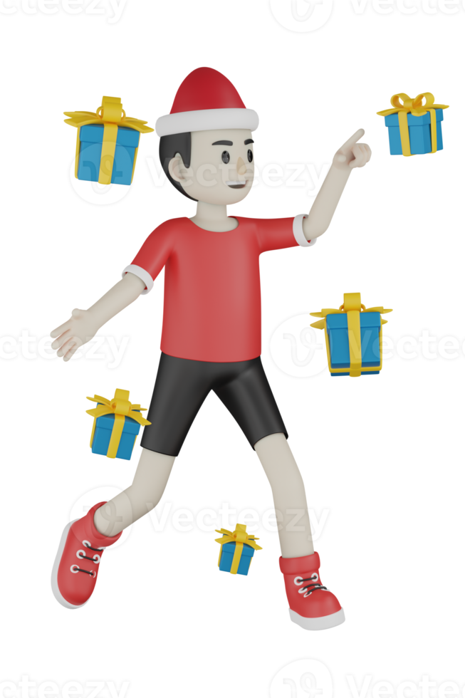 3d Isolated Men at Christmas png