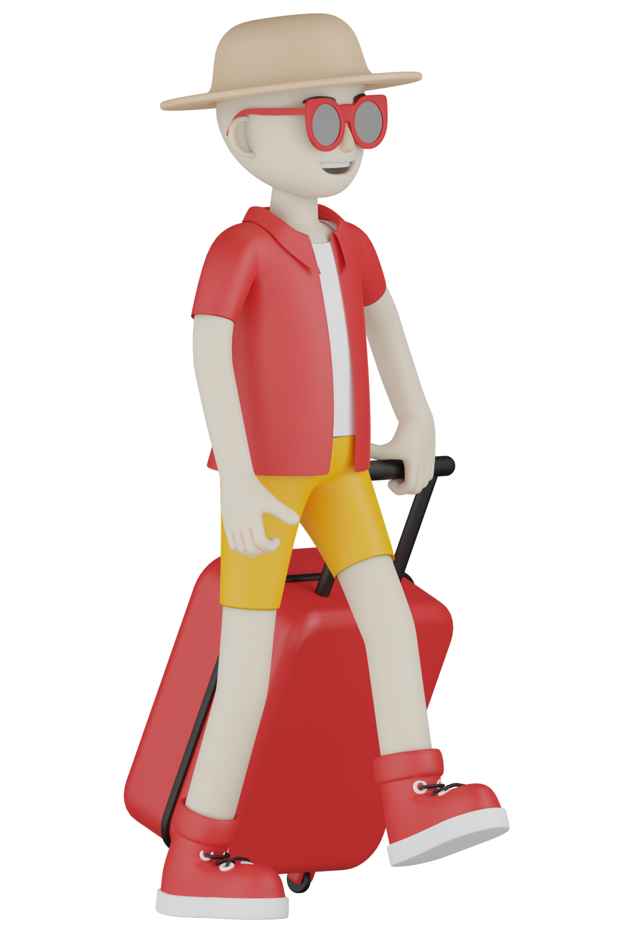 3d Isolated A Man In Red Going On Vacation 10836099 PNG 3d-isolated-a-man-in-red-going-on-vacation-10836099-png