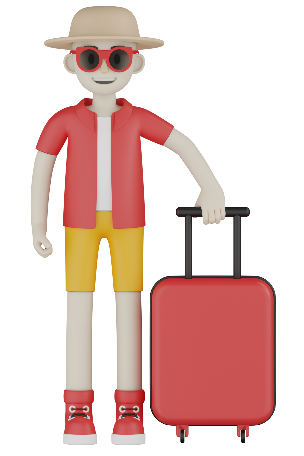 3d Isolated A Man In Red Going On Vacation 10836100 PNG 3d-isolated-a-man-in-red-going-on-vacation-10836100-png