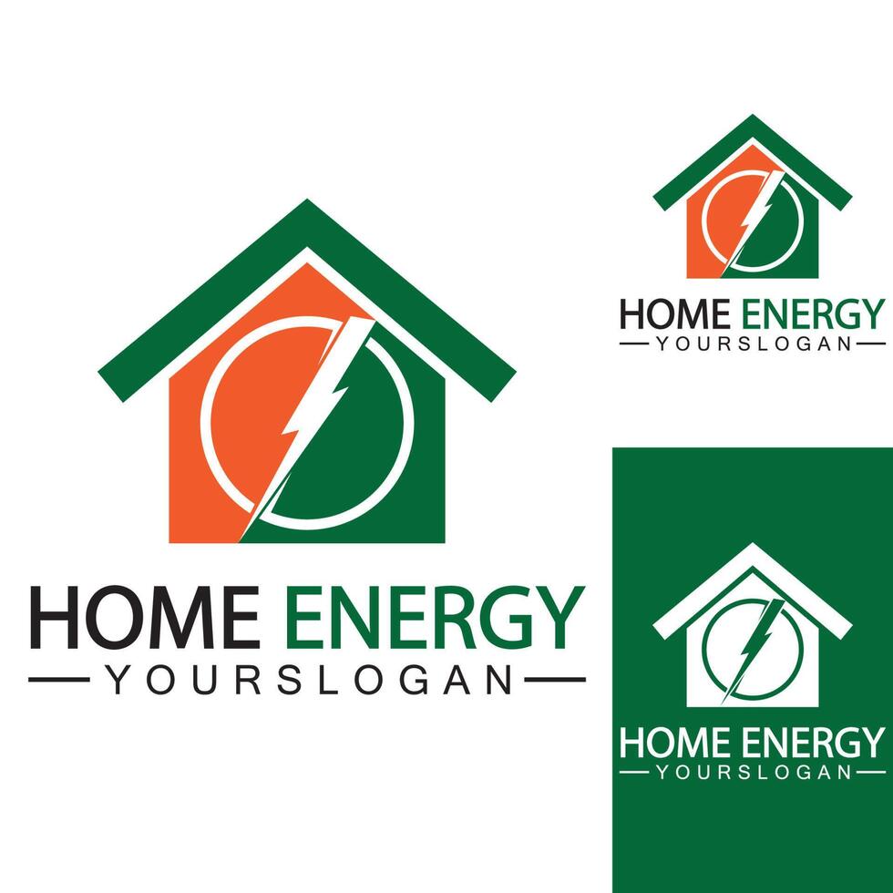 Home Power Energy Logo Vector Icon Symbol Design Illustration