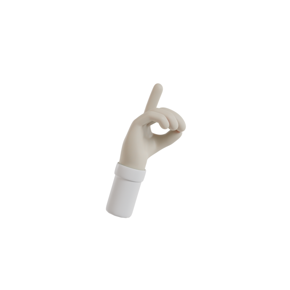 mouvement de geste de la main isolé 3d png