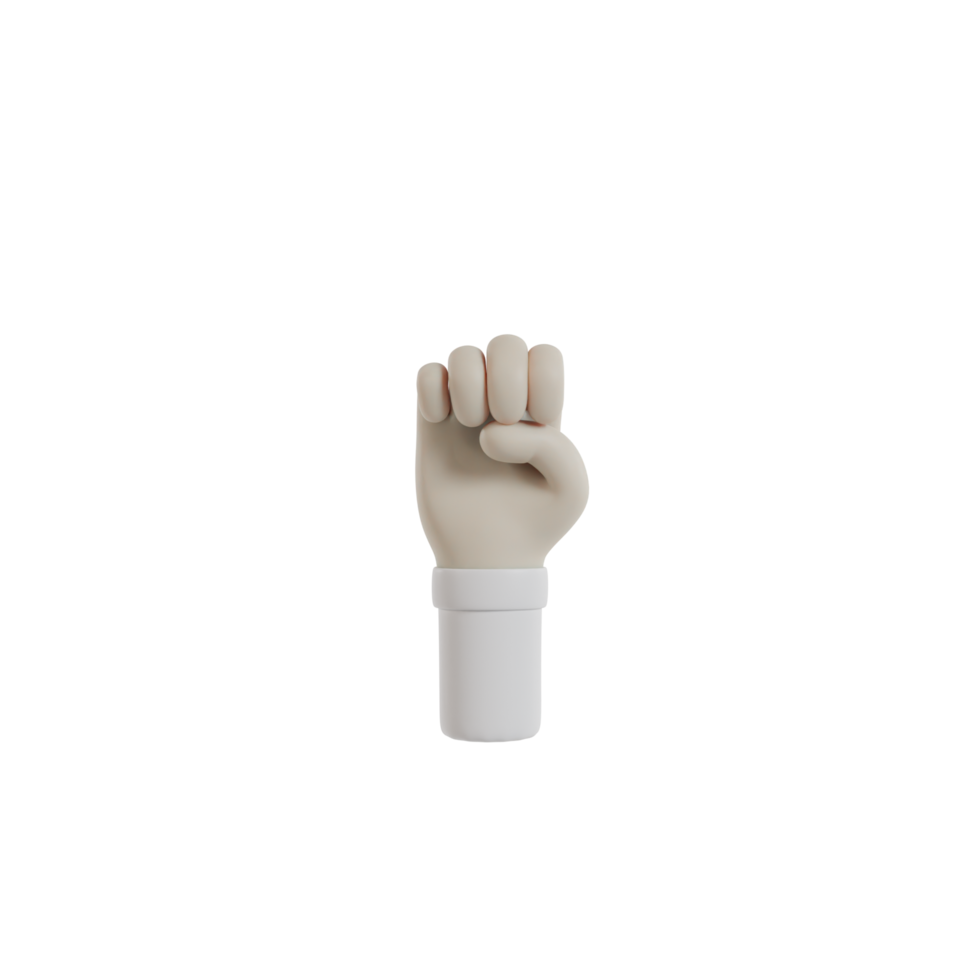 Movimiento de gesto de mano aislado 3D png