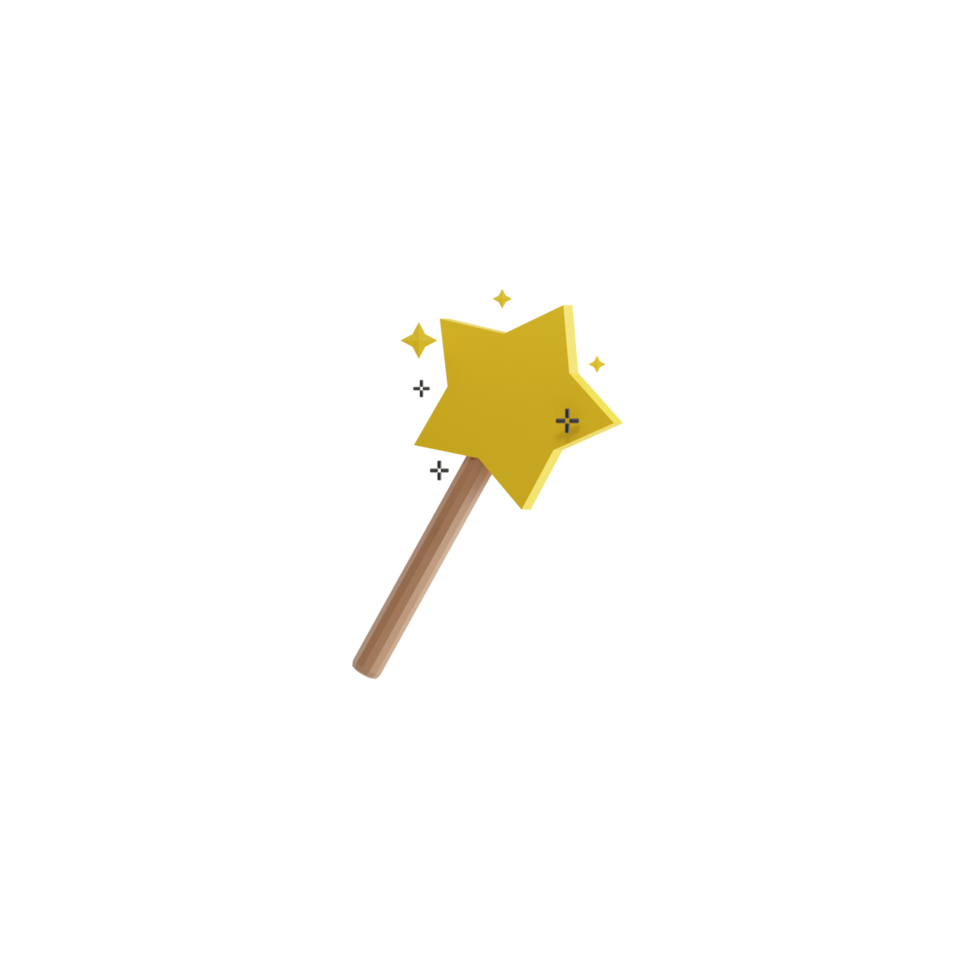 mágico de estrela isolado 3d png