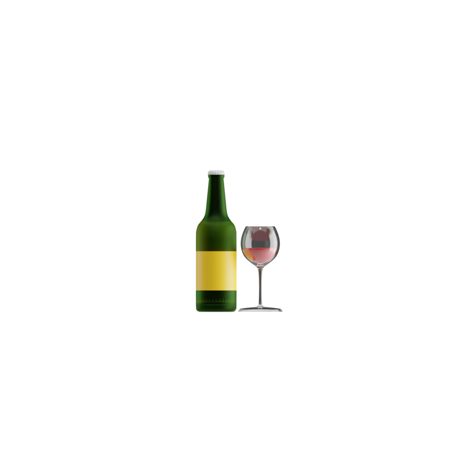 icono de vino aislado 3d png