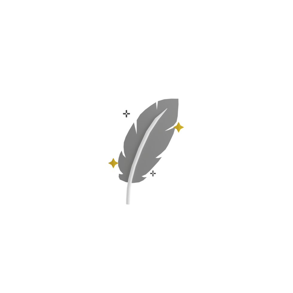 3d Isolated Magician Feather png