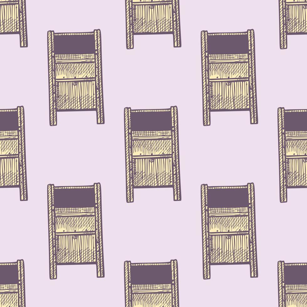 Mailbox engraved seamless pattern. Vintage letterbox in hand drawn style. vector