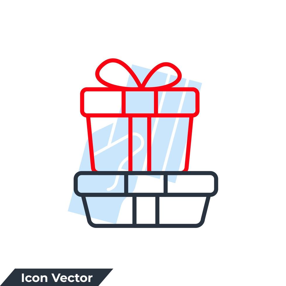 ilustración de vector de logotipo de icono de regalo. plantilla de símbolo de caja de regalo para la colección de diseño gráfico y web