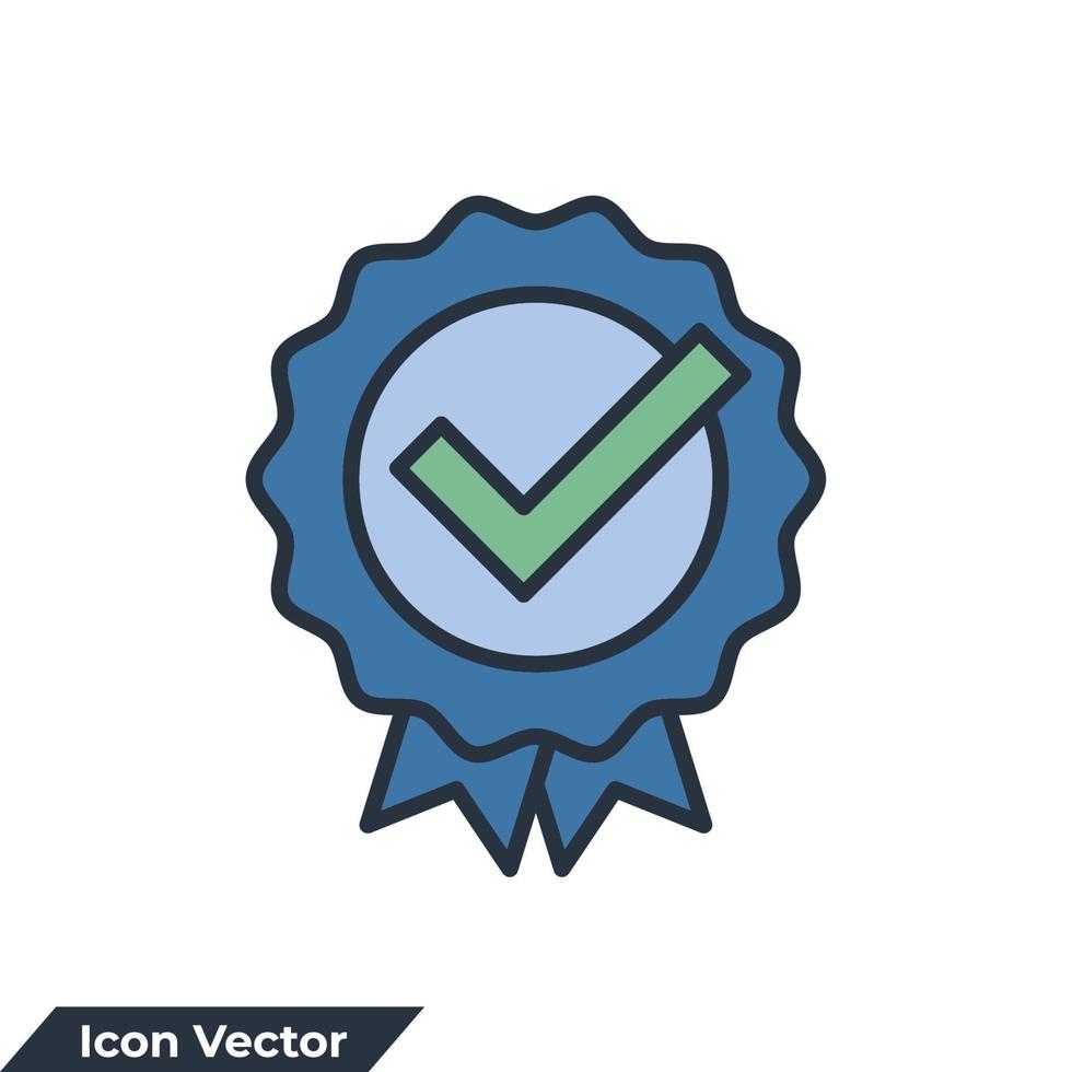 ilustración de vector de logotipo de icono de calidad. plantilla de símbolo de verificación de aprobación para la colección de diseño gráfico y web