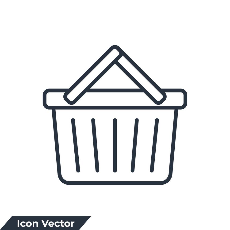 cesta icono logo vector ilustración. plantilla de símbolo de cesta para la colección de diseño gráfico y web