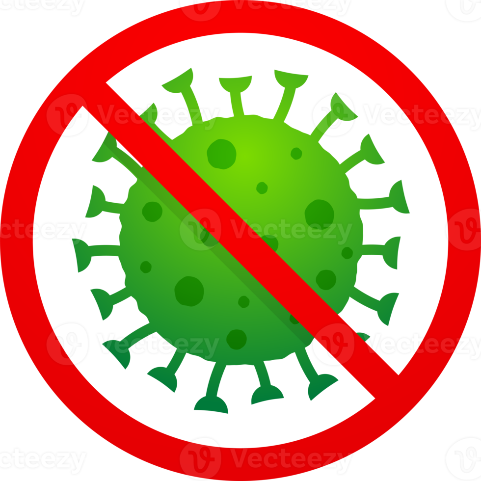 No COVID-19, Anti virus sign png
