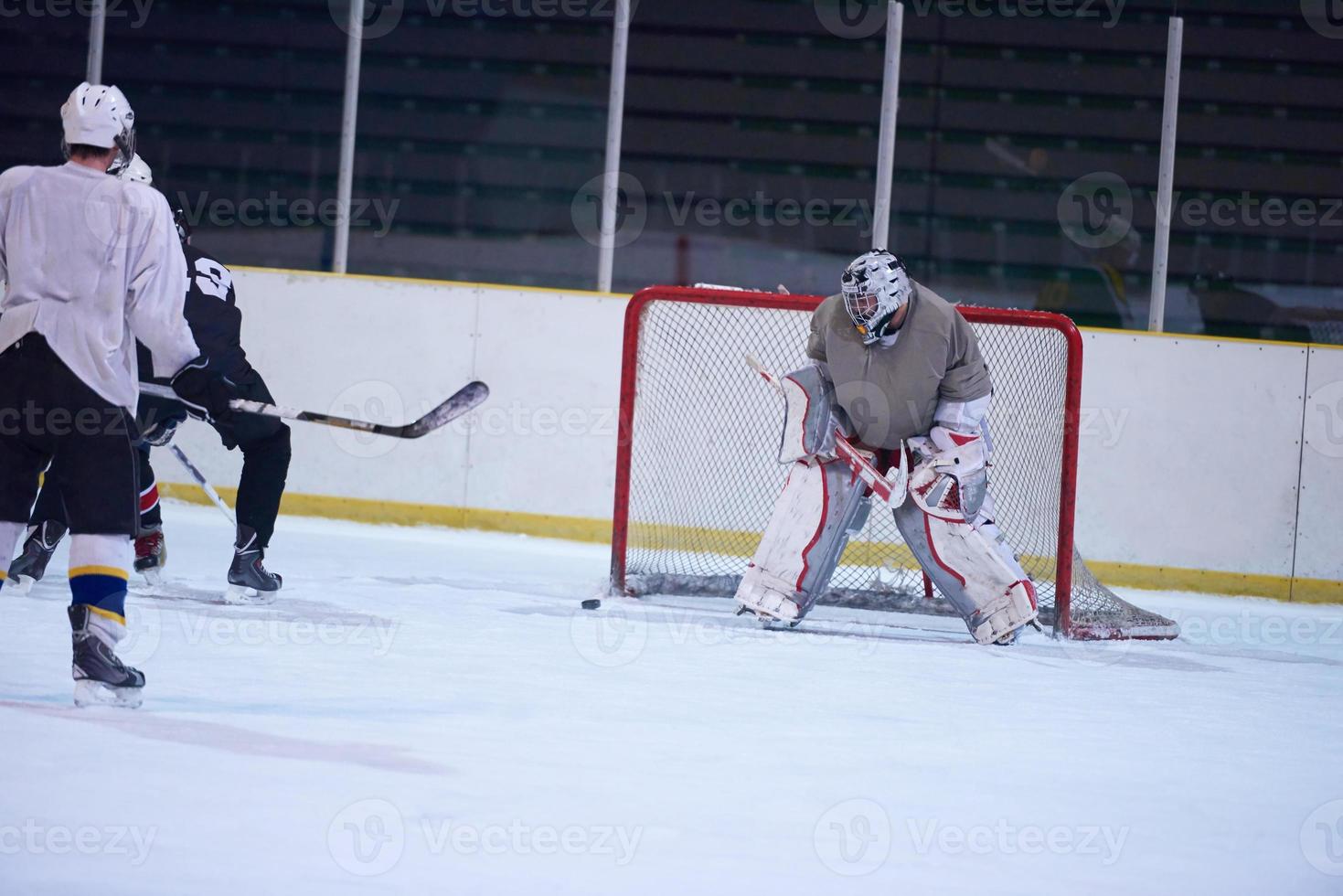 portero de hockey sobre hielo foto