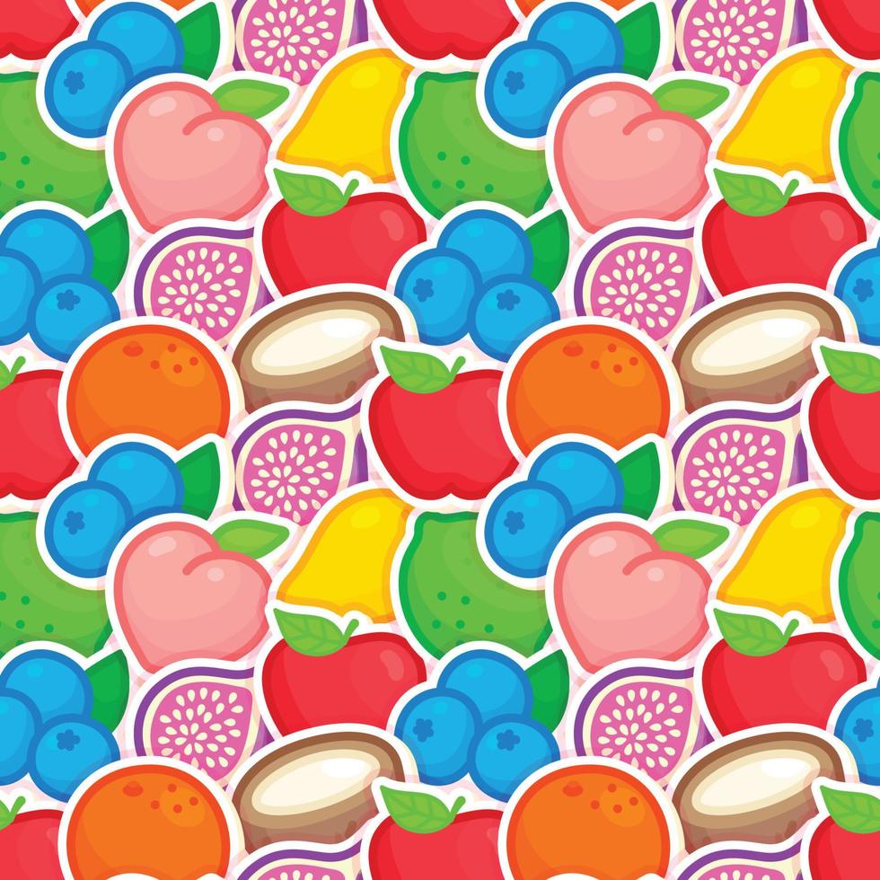 rainbow fruit seamless pattern Gift Wrap wallpaper background vector