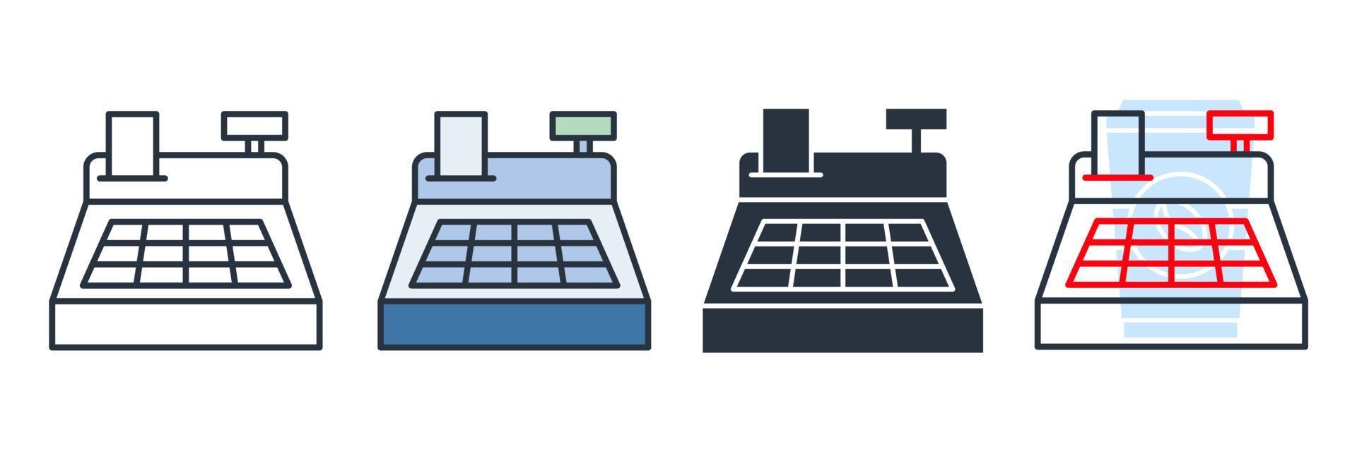 cash register icon logo vector illustration. Cashier machine symbol template for graphic and web design collection
