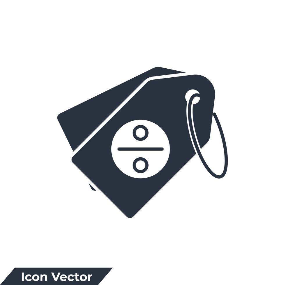ilustración de vector de logotipo de icono de descuento. plantilla de símbolo de etiquetas de compras para la colección de diseño gráfico y web