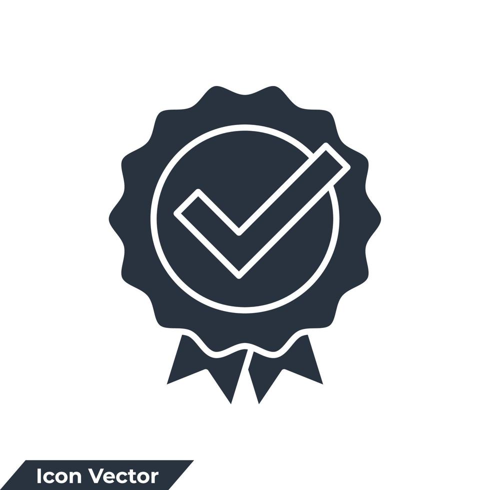 ilustración de vector de logotipo de icono de calidad. plantilla de símbolo de verificación de aprobación para la colección de diseño gráfico y web