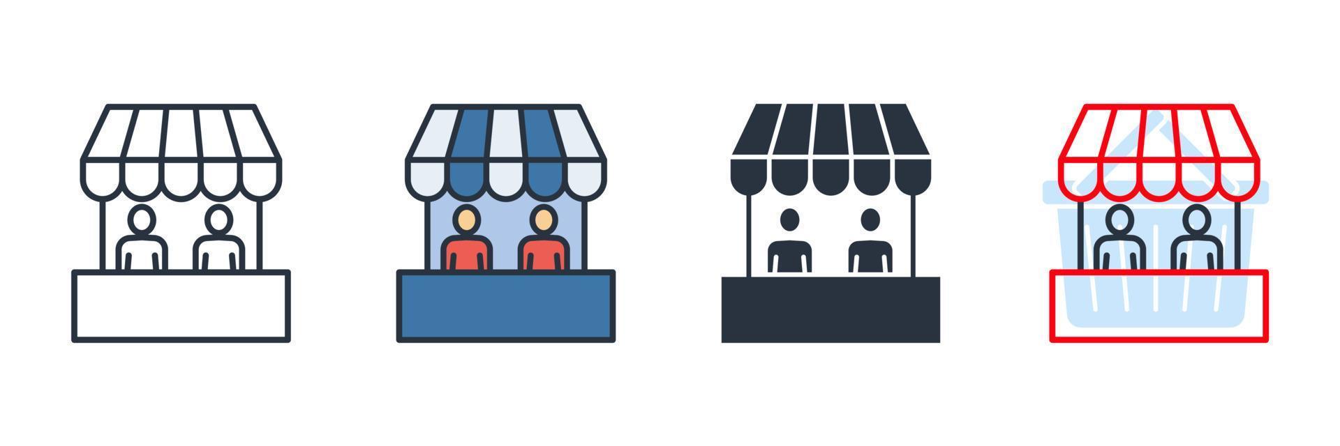 food court icon logo vector illustration. Cafe Restaurant symbol template for graphic and web design collection