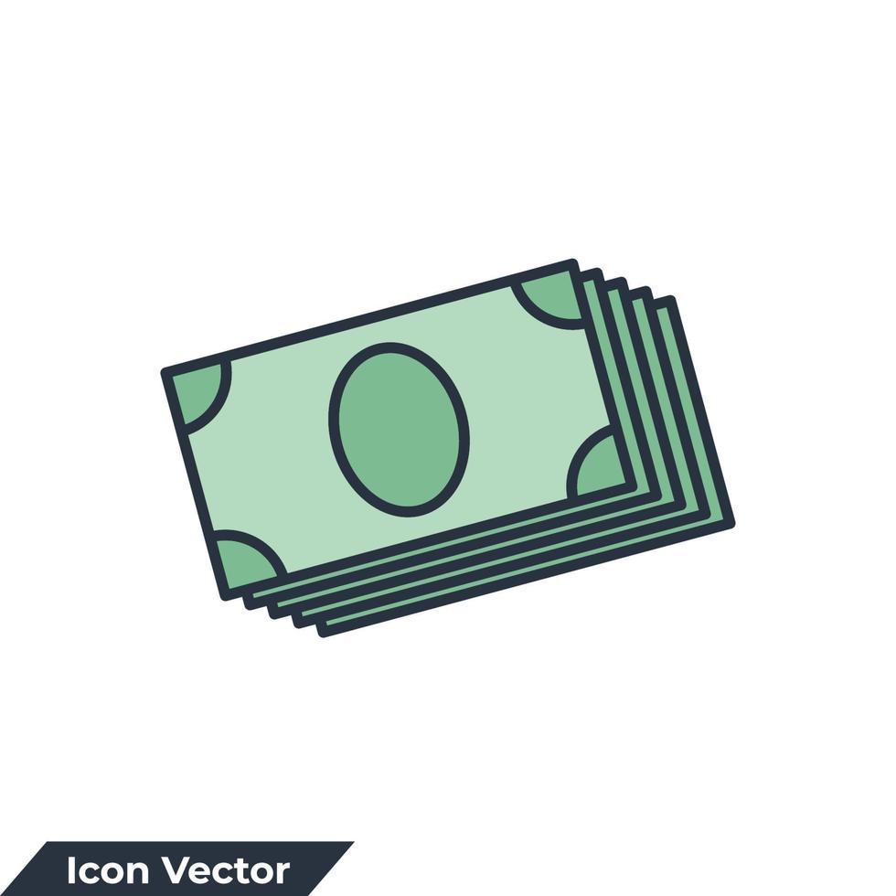 ilustración de vector de logotipo de icono de dinero. plantilla de símbolo de dinero en efectivo para la colección de diseño gráfico y web