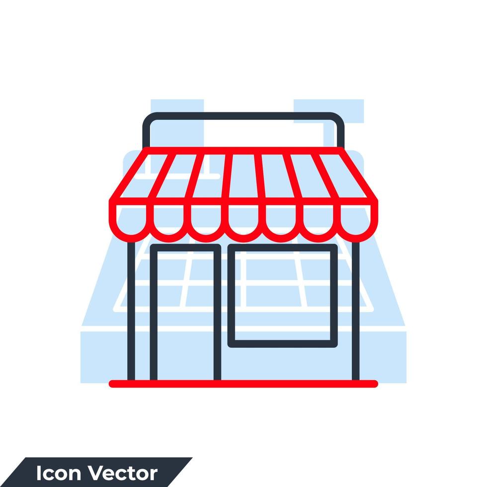 tienda icono logo vector ilustración. plantilla de símbolo de mercado para la colección de diseño gráfico y web