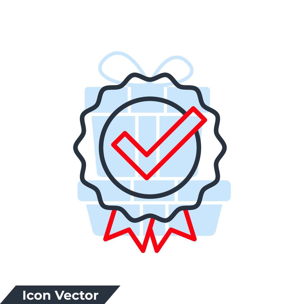 ilustración de vector de logotipo de icono de calidad. plantilla de símbolo de verificación de aprobación para la colección de diseño gráfico y web