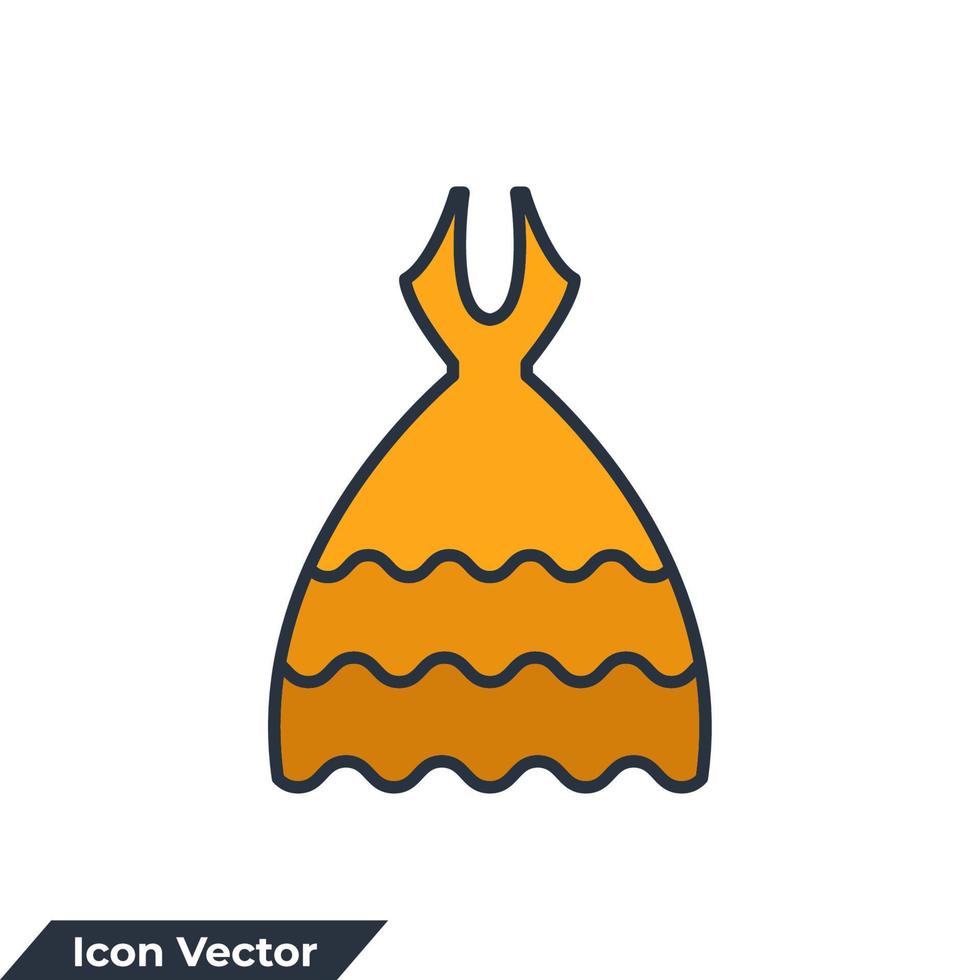 vestido icono logo vector ilustración. plantilla de símbolo de vestidos antiguos para la colección de diseño gráfico y web