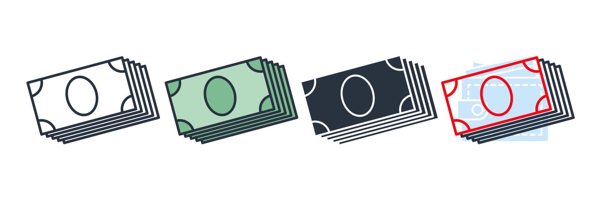 money icon logo vector illustration. money cash symbol template for graphic and web design collection
