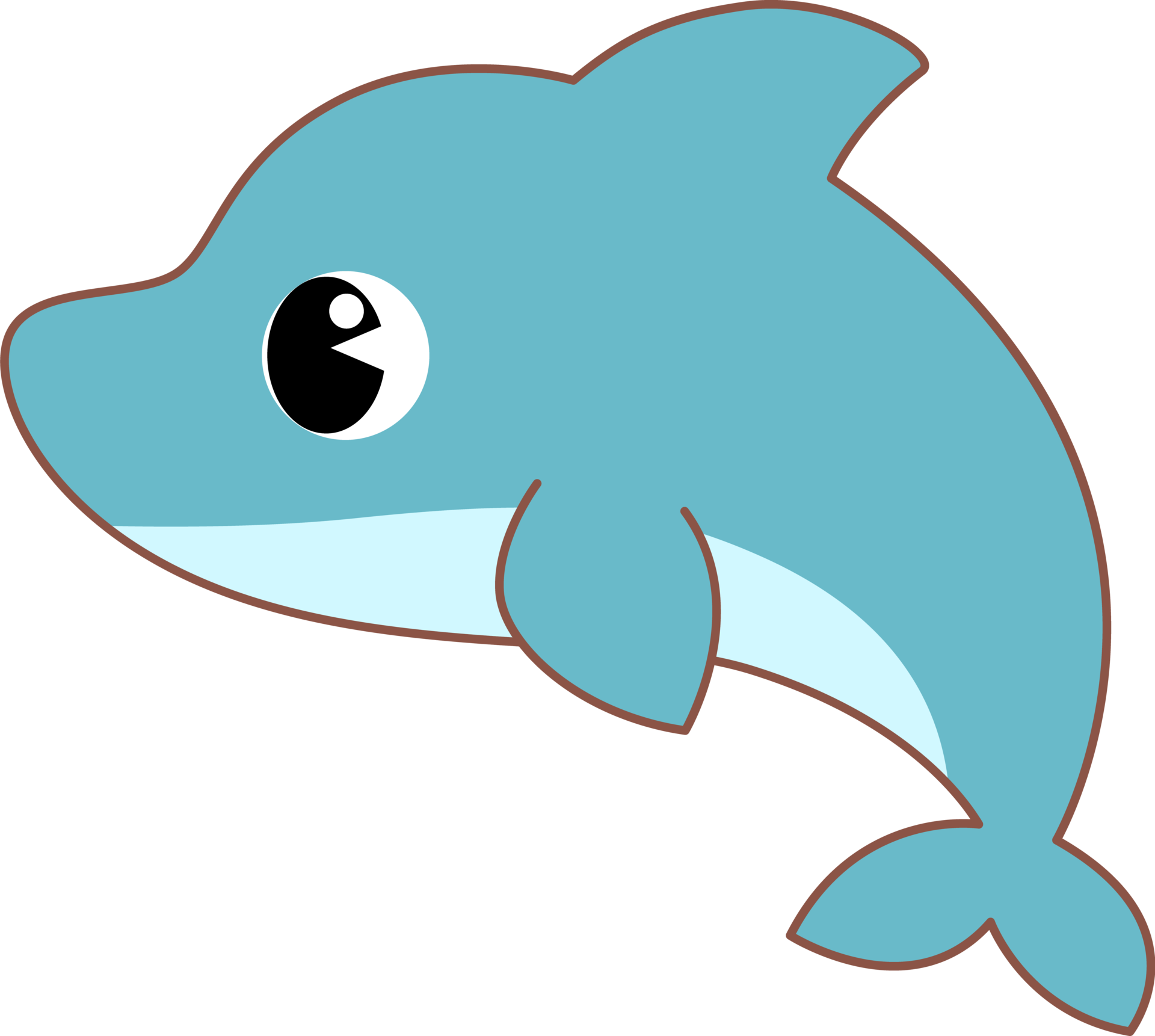 Free Cute Cartoon Sea Animal Dolphin Character 10838144 PNG with  Transparent Background