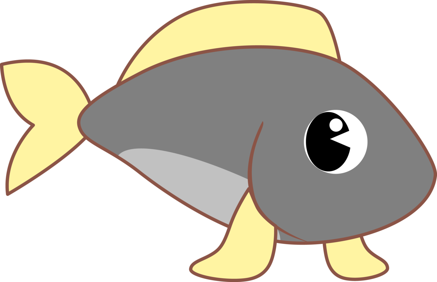 mignon, dessin animé, mer, animal, poisson, caractère png