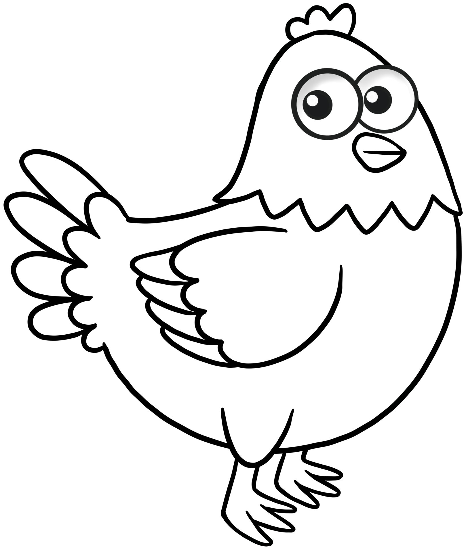 cute chicken clipart black and white