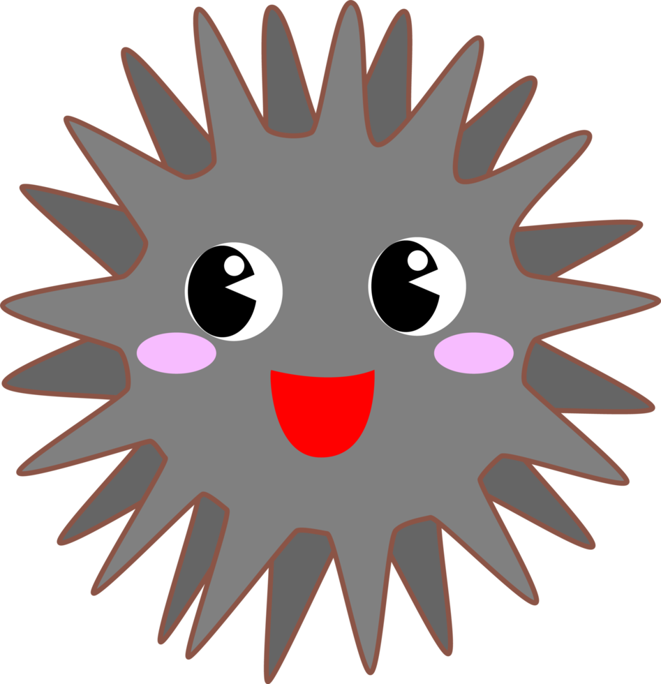 Cute Cartoon Sea Animal sea urchin Character png