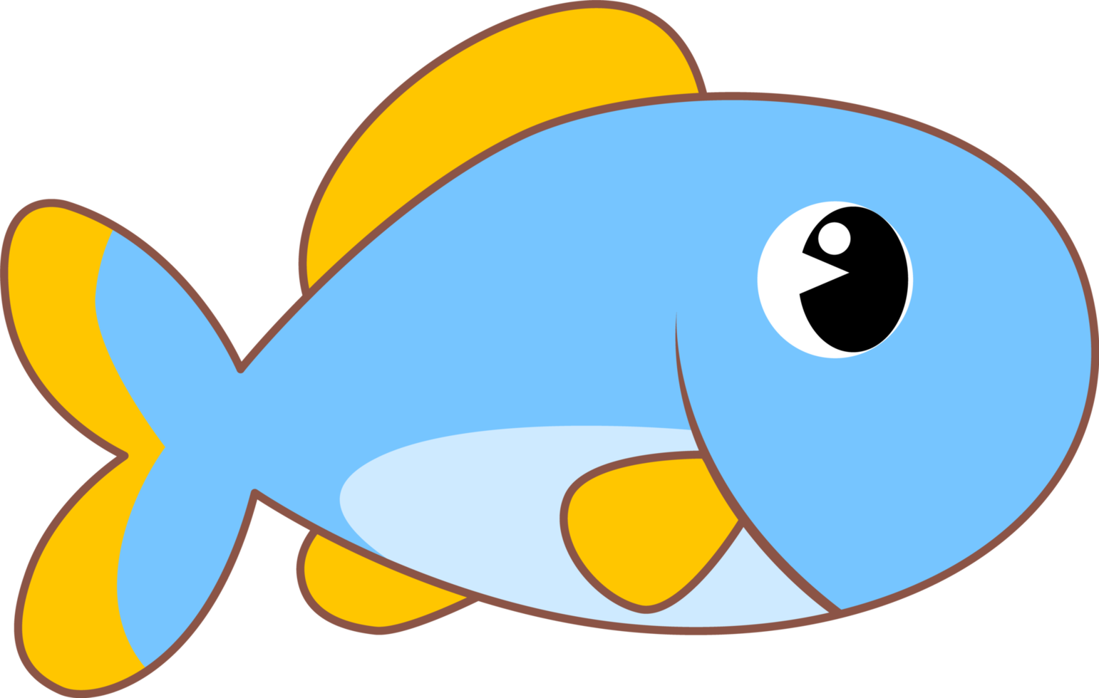 lindo personaje de dibujos animados de peces de animales marinos png