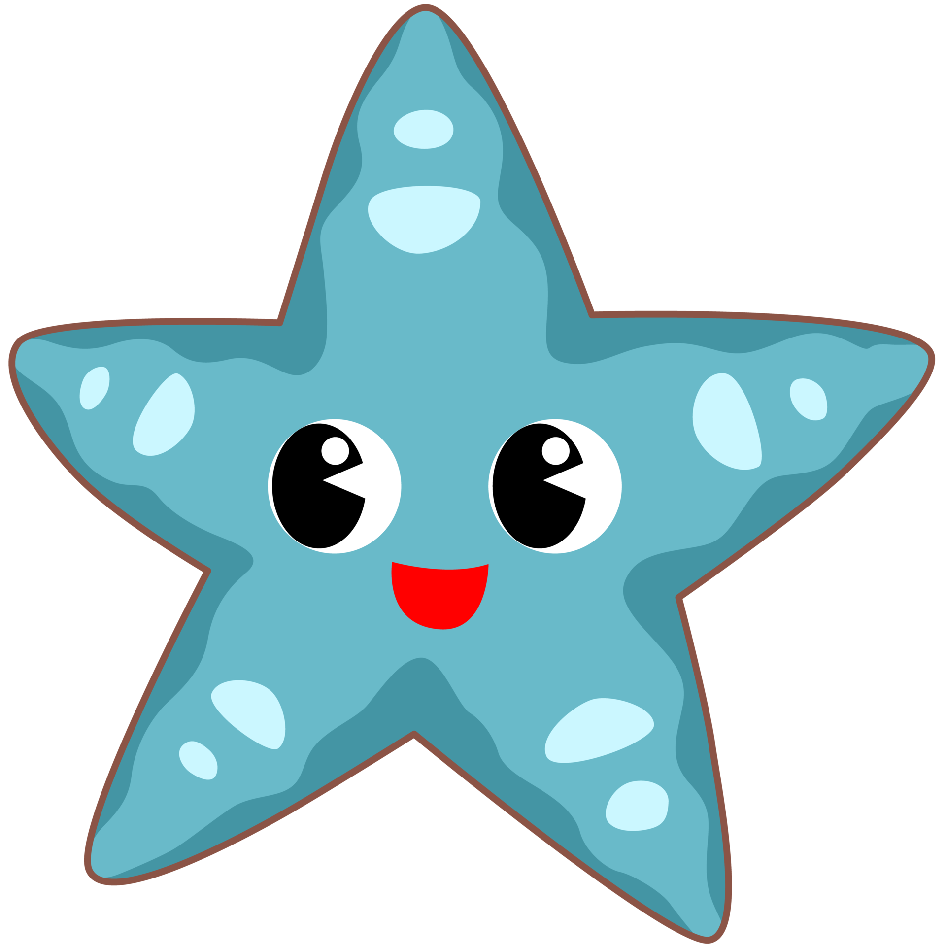 Free Cute Cartoon Sea Animal starfish Character 10838181 PNG with  Transparent Background