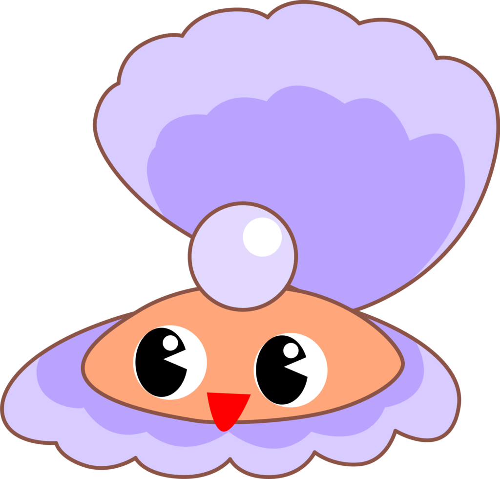 Cute Cartoon Sea Animal Mother of Pearl Character png