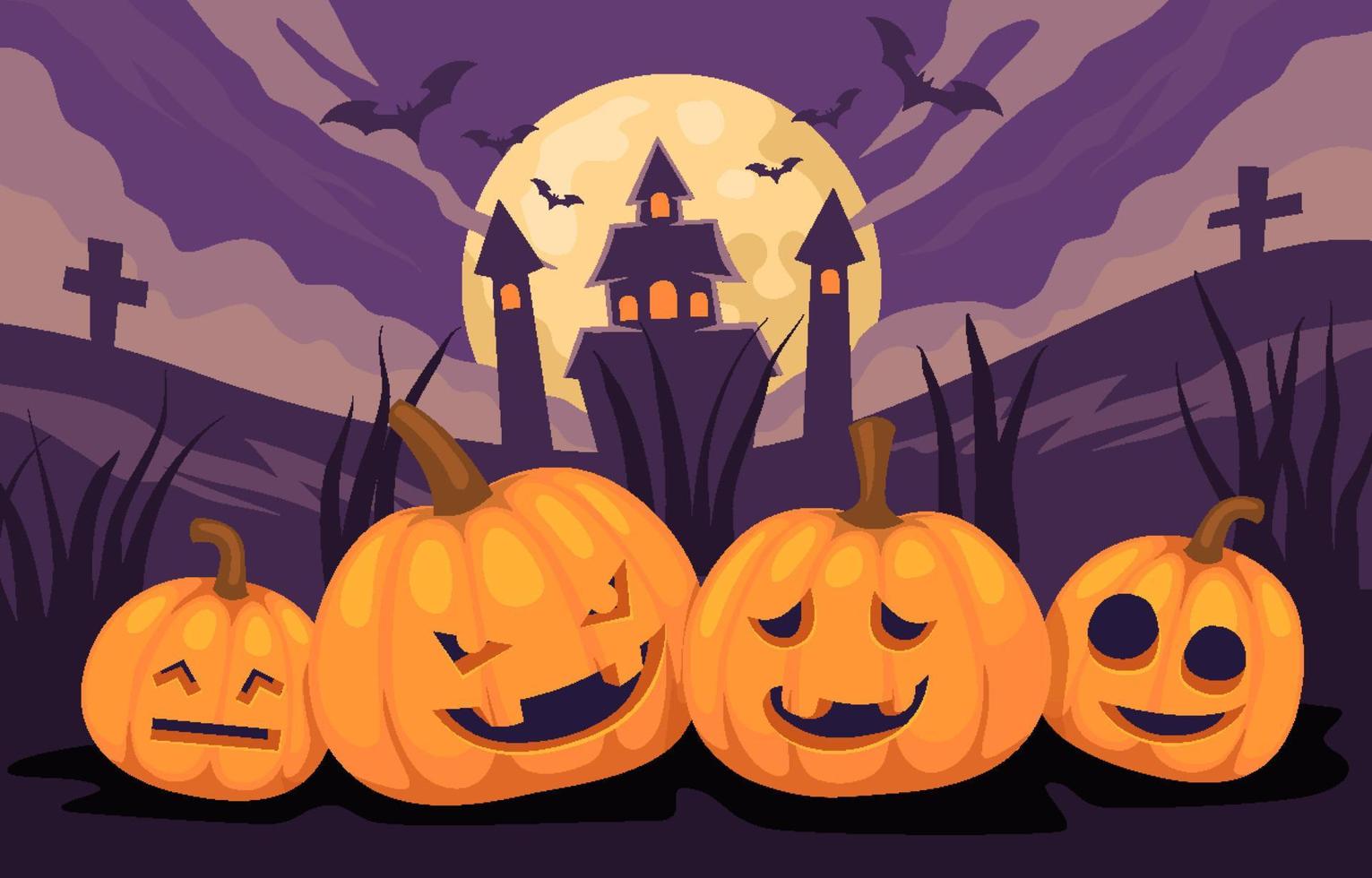 fondo de jack o linterna de halloween vector