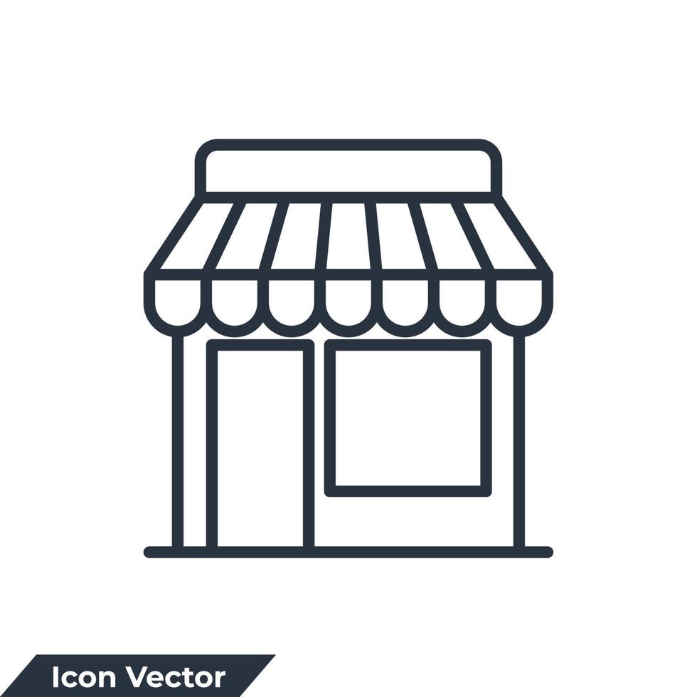 tienda icono logo vector ilustración. plantilla de símbolo de mercado para la colección de diseño gráfico y web