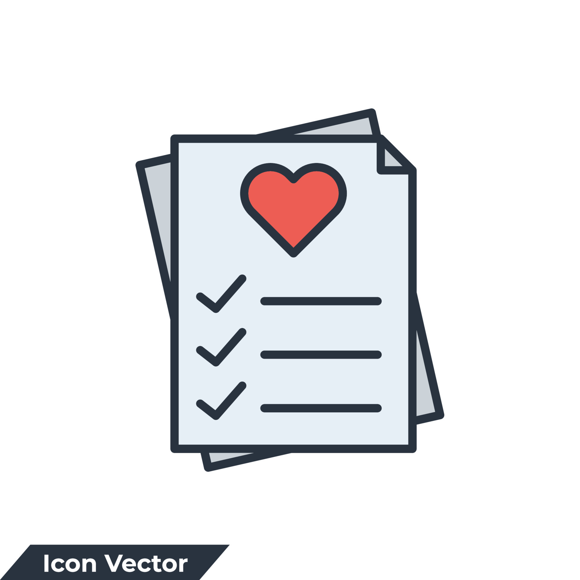 wish list icon logo vector illustration. Like document symbol template