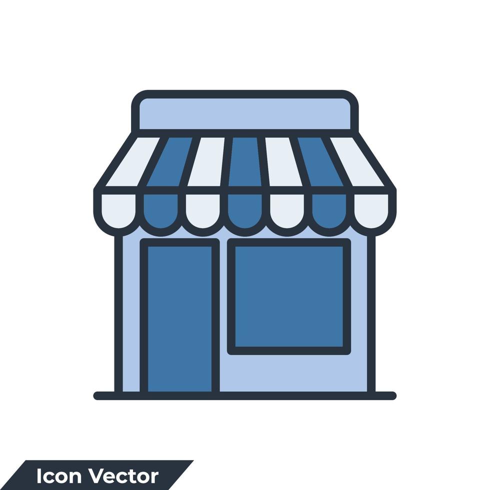 tienda icono logo vector ilustración. plantilla de símbolo de mercado para la colección de diseño gráfico y web