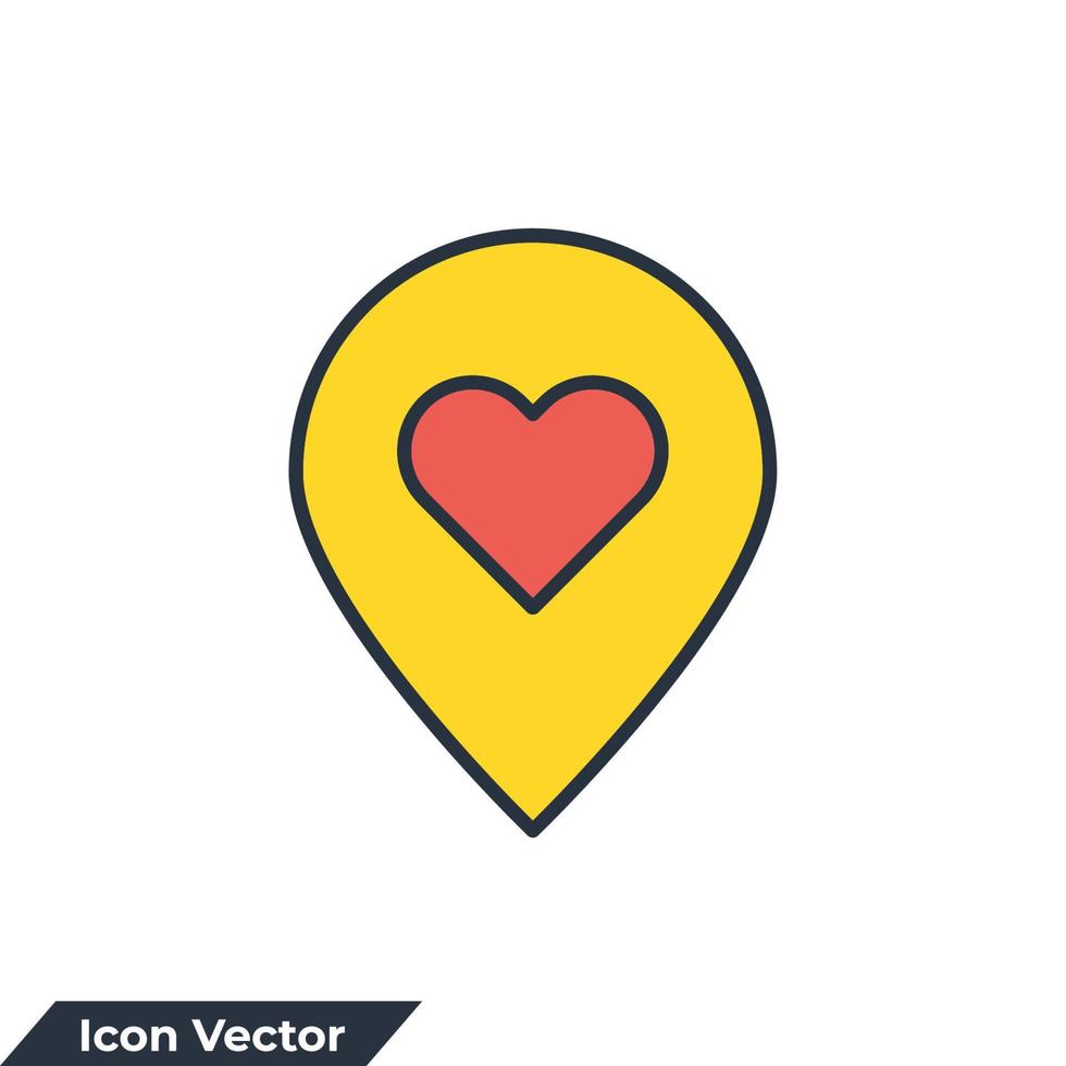 Ilustración de vector de logotipo de icono de ubicación de pasador. plantilla de símbolo de punto pin para la colección de diseño gráfico y web