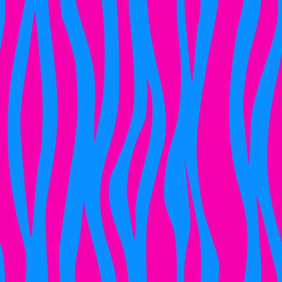 Bright acid seamless pattern of wavy lines blue pink vector