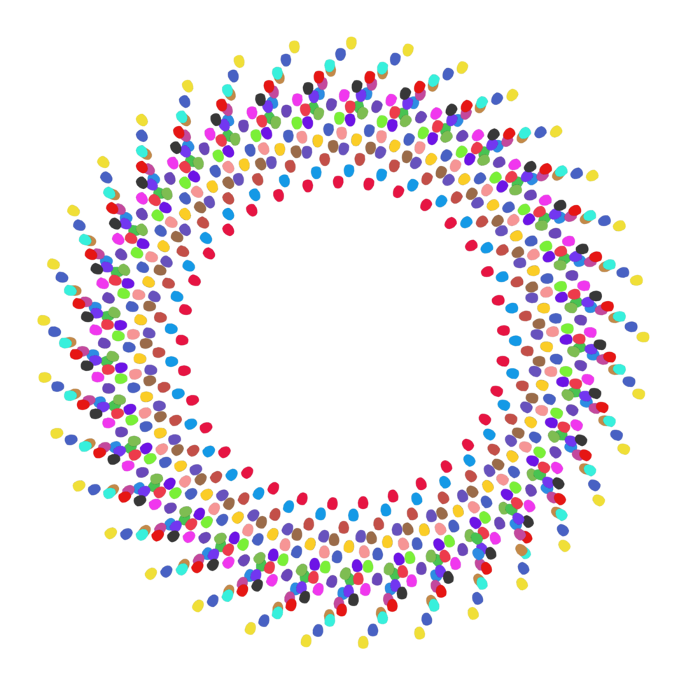 round frame on transparent background with multicolour dots png