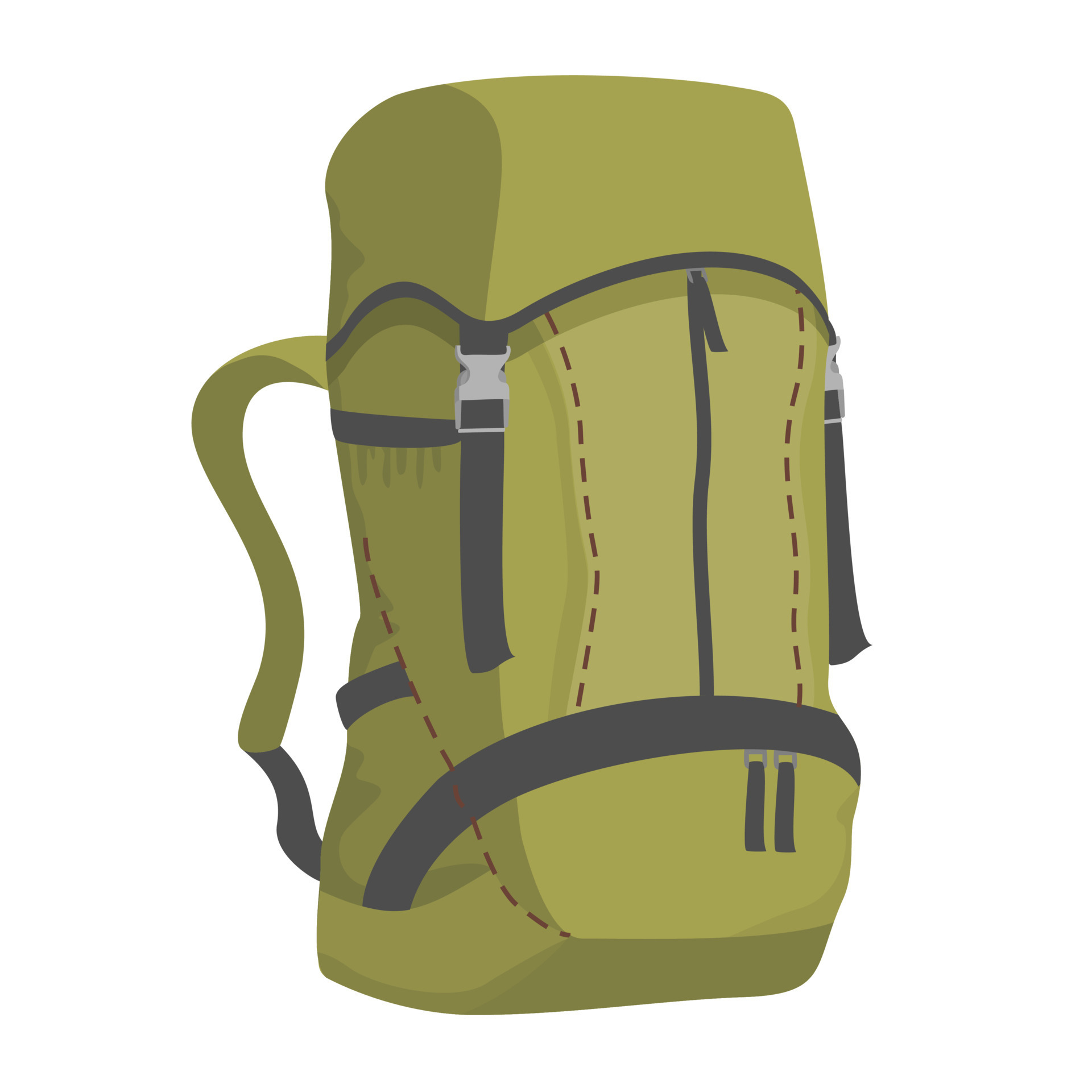 A large khaki hiking backpack. 10838302 Vector Art at Vecteezy
