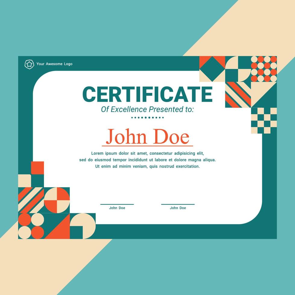 Certificate business geometric pattern template design vector