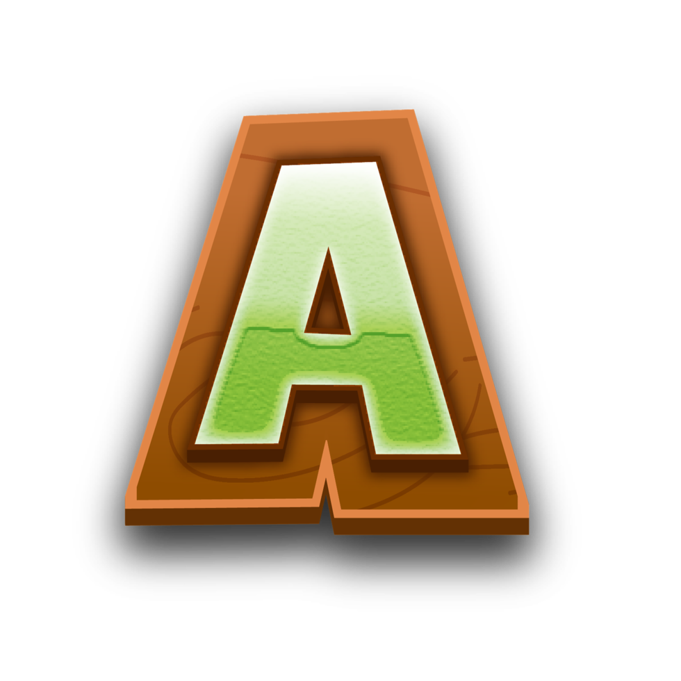 3D A Letter text png