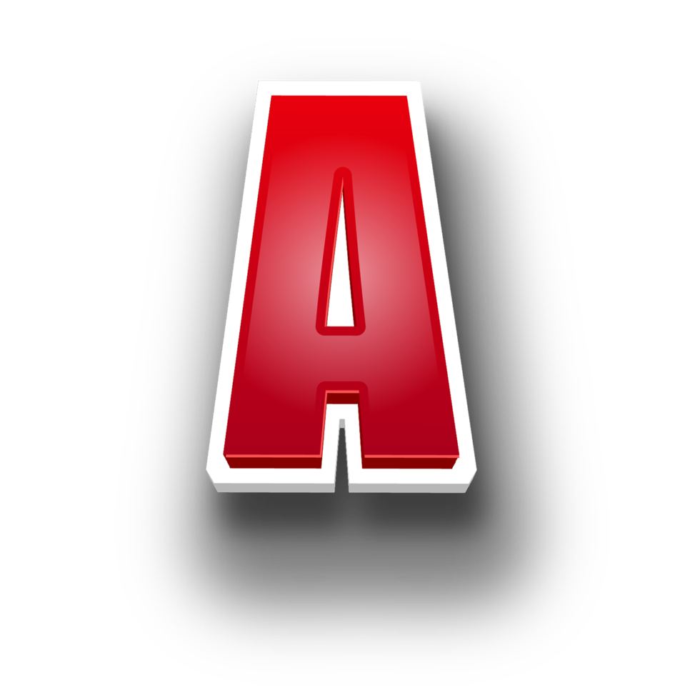 3D A Letter text png