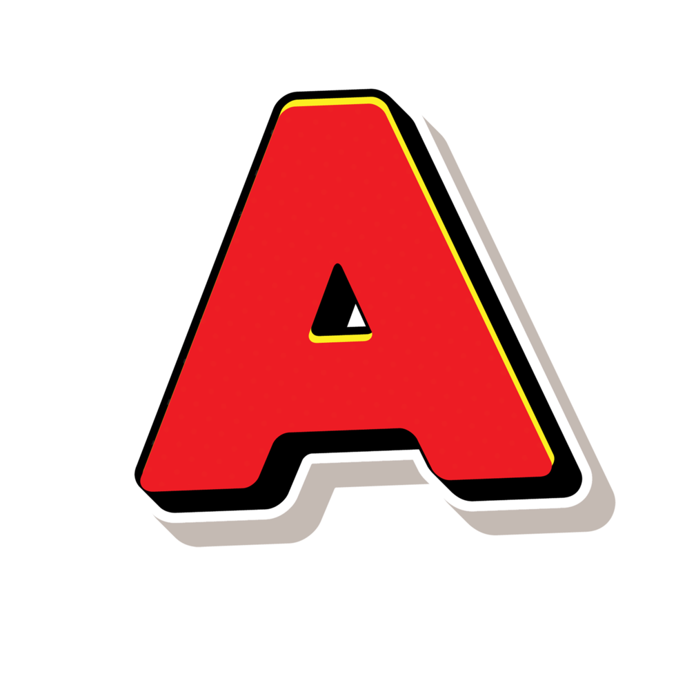 3D A Letter text png