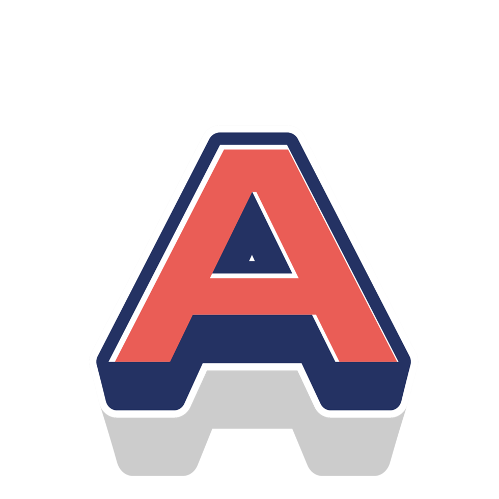 3D A Letter text png
