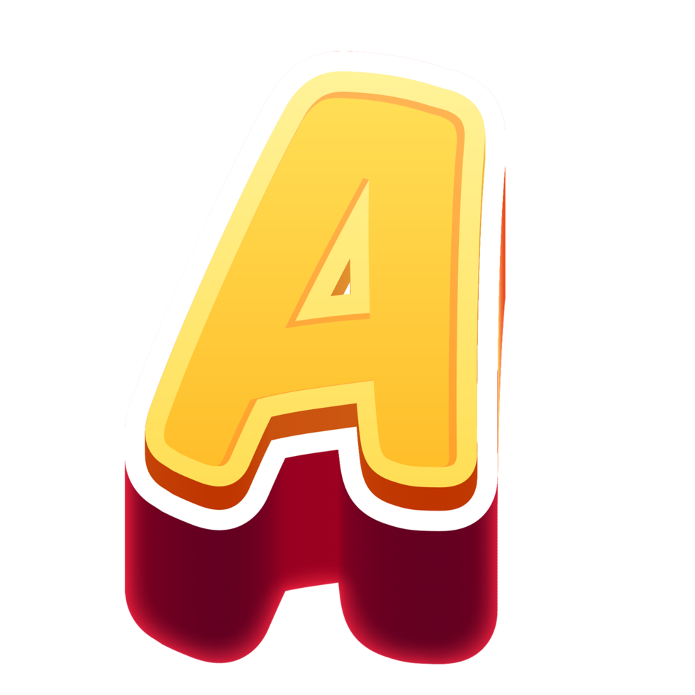 3D A Letter text png