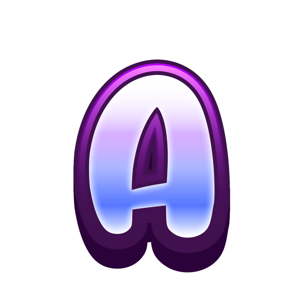 3D A Letter text png