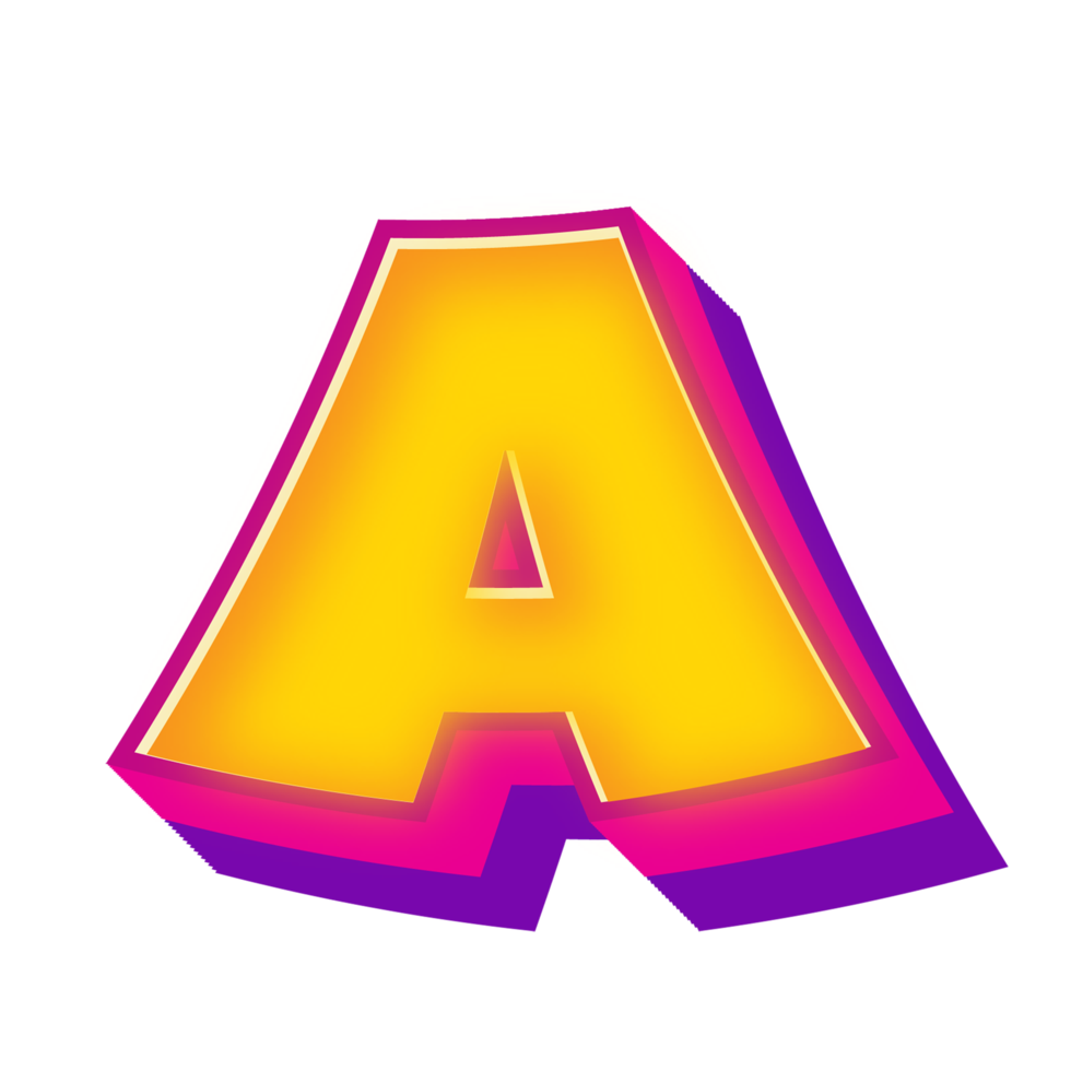 3D A Letter text png