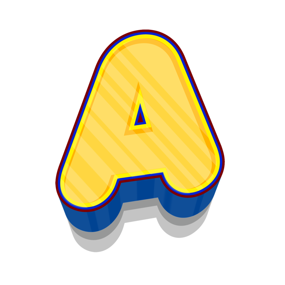 3D A Letter text png